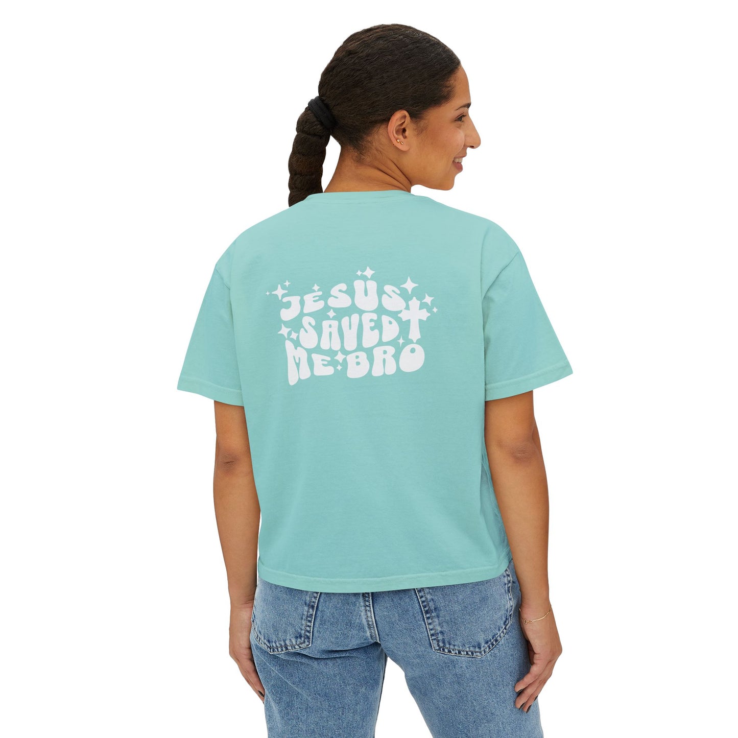 Jesus Saved Me Bro - Women's Oversized Crop Top