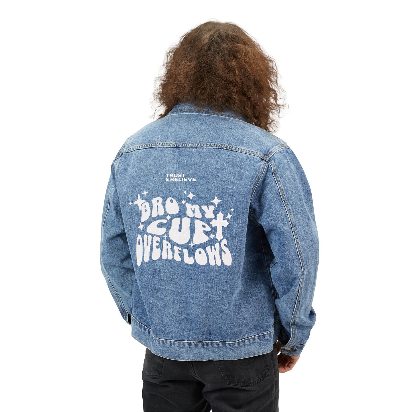 Bro My Cup Overflows - Oversized Denim Jacket